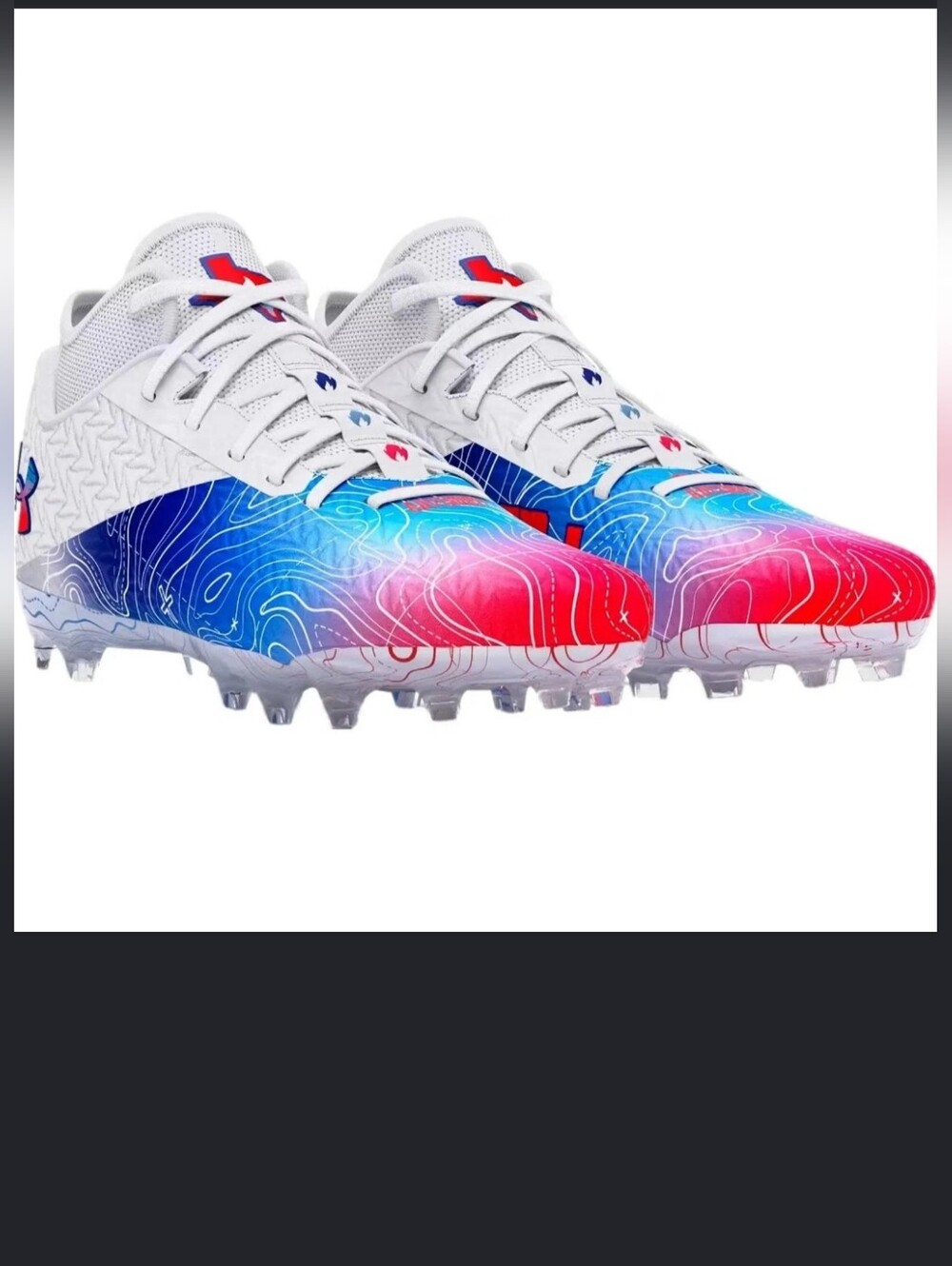 Under Armour Spotlight Clone 4 MC Texas White / Blue 3027295-100 Size 12